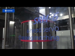 Huituo otomatik 60bpm cam kavanoz şişesi bal ve şurup döner 6 kafalı servo döner kapatma makinesi