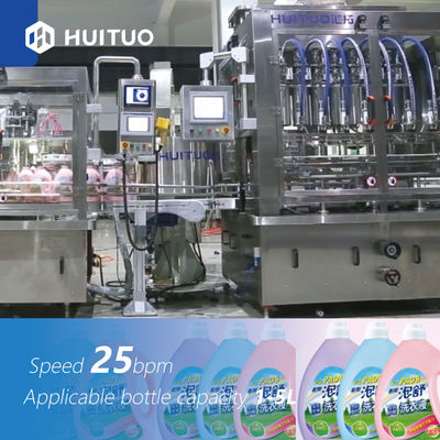 Plastik Şişe Sıvı Çamaşır Deterjanı Dolum Kapatma Makinesi 2L 3L 4L 5L