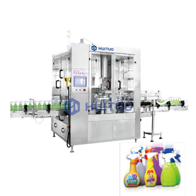 Temizlik Maddeleri için 100ml 1500ml Şişe Kapatma Makinesi Hızı 20-100 Şişe / Dakika